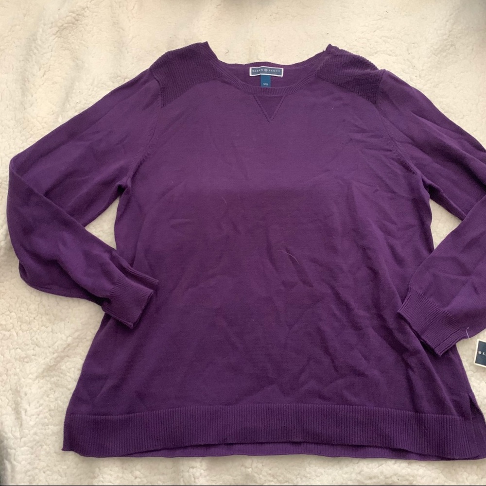 Karen Scott solid purple sweater